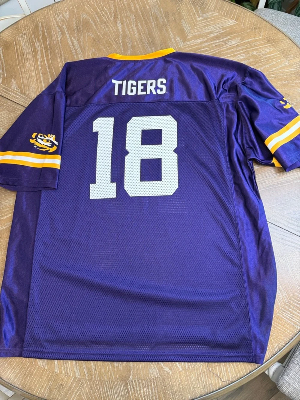 Pro Edge LSU Purple & Gold Football Jersey #18 - Picture 5 of 8